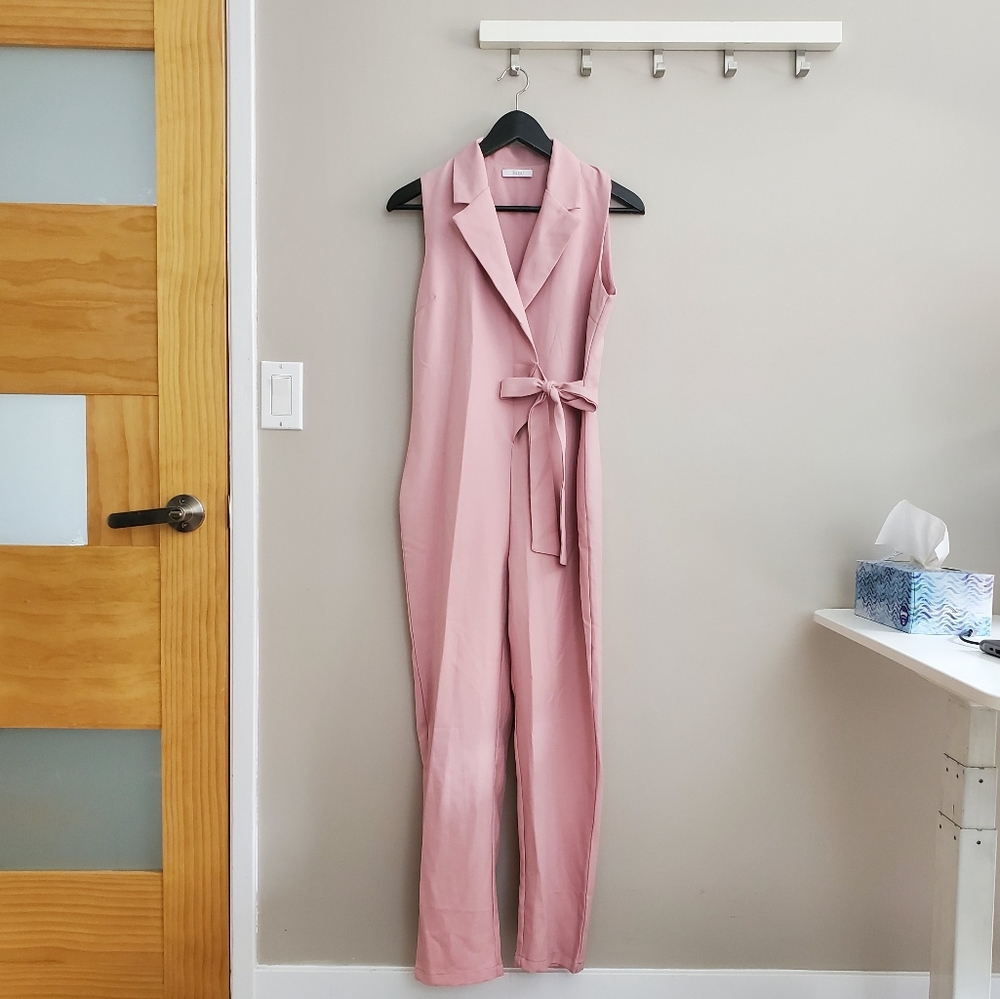 Pink Collared Jumpsuit